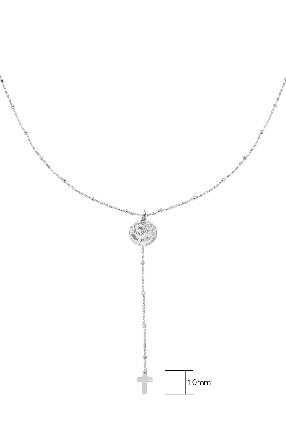 Ketting Religious Coin Zilver Stainless Steel h5Afbeelding7